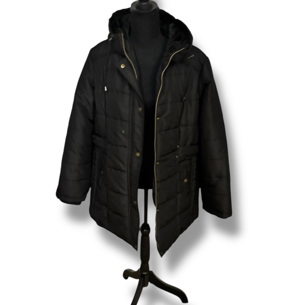 D.e.t.a.i.l.s Black Hooded Waterproof Puffer Coat XL
